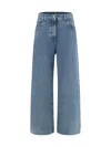 Attico Embroidered-logo Straight-leg Jeans In Blue