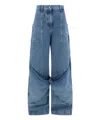 Attico Sky Blue Baggy Jeans With Large Pockets In Blue