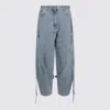 Attico Blue Cotton Denim Jeans In Blue