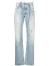 Attico Logo-ring Mid-rise Tapered Jeans In Blu