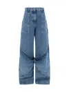 Attico Sky Blue Baggy Jeans With Large Pockets