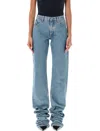 Attico Skinny Denim Jeans 5 Pockets In Sky Blue