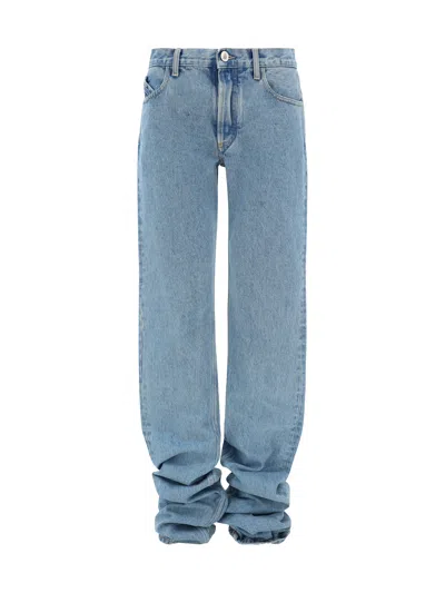 Attico Pantaloni Lunghi Straight Leg In Blue