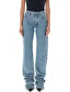 Attico Skinny Denim Jeans 5 Pockets In Sky Blue