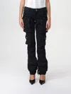 Attico Black Cotton Essie Jeans In Schwarz