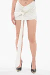 Attico Jersey Fran Draped Miniskirt With Metal Detail In White