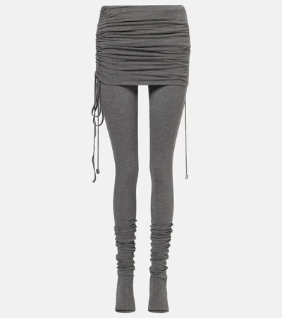 Attico Jersey Jumpsuit In Grey
