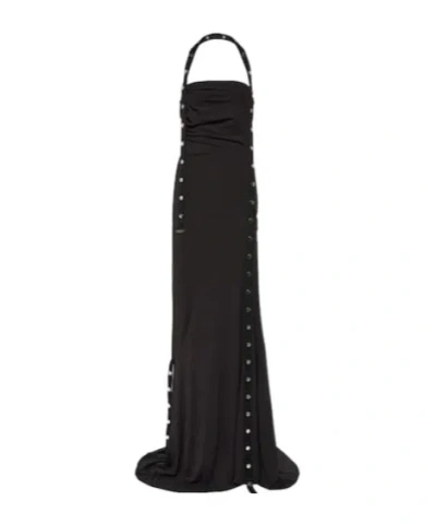 Attico Jersey Maxi Dress In Black