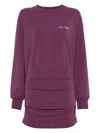 Attico Ruched Cotton-blend Fleece Minidress In Purple