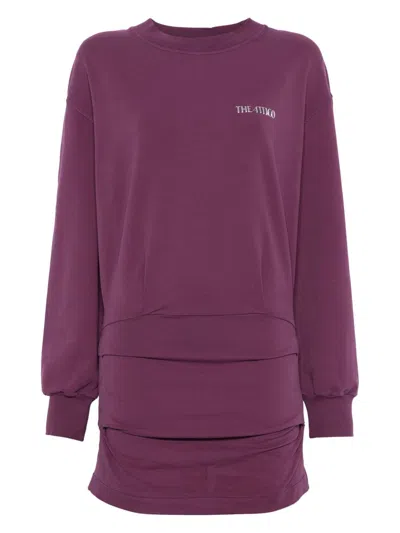 Attico Jersey Mini Dress In Purple