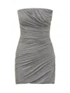 Attico Draped Bustier Mini Dress In Grey