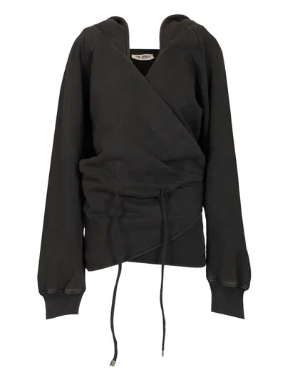 Attico Jersey Sweatshirt Dress Dresses Black