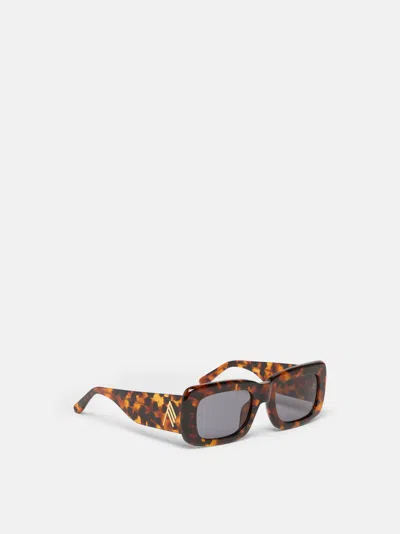 Attico Occhiali ''jorja'' Tortoise Shell In T-shell/yellow Gold/dark Blue