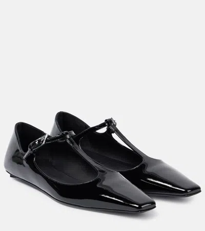 Attico Juno Leather Ballet Flats In Black