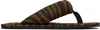 Attico Infradito ''indie'' Dark Green E Dark Brown