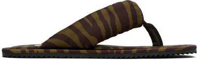 ATTICO KHAKI & BROWN INDIE FLIP-FLOPS