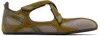 Attico Khaki Floor 01 Ballerina Flats In Green