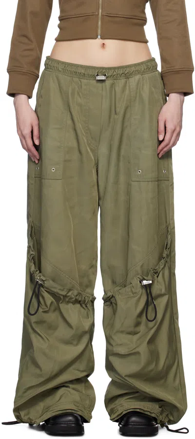 ATTICO KHAKI LONG CARGO PANTS