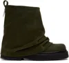 Attico Khaki Mini Robin Combat Boots In 839 Powder Green