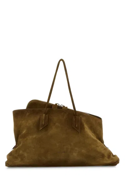 ATTICO KHAKI SUEDE LARGE LA PASSEGGIATA SHOPPING BAG