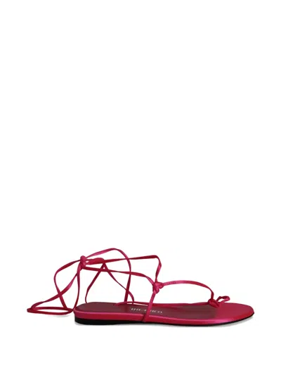 Pre-owned Attico Kika Lace-up Sandals In Pink