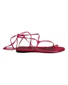 Attico Kika Lace Up Thong Sandals In Pink Satin In Pink