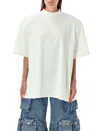 Attico White Asymmetrical Oversize T-shirt In Ice