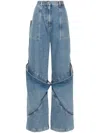 Attico Mid Rise Baggy Jeans In Blue