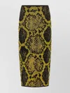 Attico Knee-length Bodycon Python Print Skirt In Multi