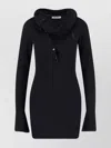 Attico Knee Length Dress Featuring Button Detailing In Black