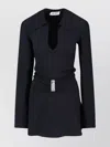 Attico Mini Dress With Deep V-neck In Black
