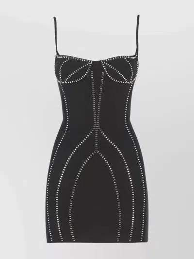 ATTICO KNEE LENGTH DRESS STRASS PATTERN