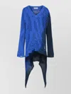 Attico Knit Dress With Asymmetric Hem And Textured Pattern