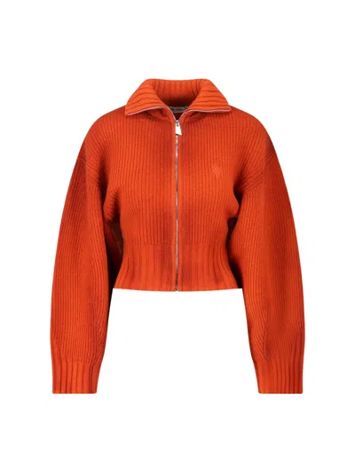 Attico Knitted Cardigan In Orange