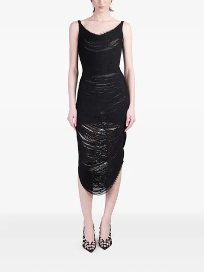 Attico Knitted Dress In Black