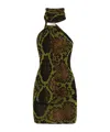 Attico Snake-print Halterneck Mini Dress In Multi