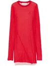 Attico Knitted Mini Dress In Red