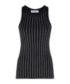 Attico Knitted Ribbed Vest In Black