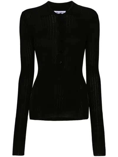 Attico Knitted Sweater In Black