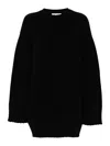Attico Round-neck And Long-sleeved Sweater In Black