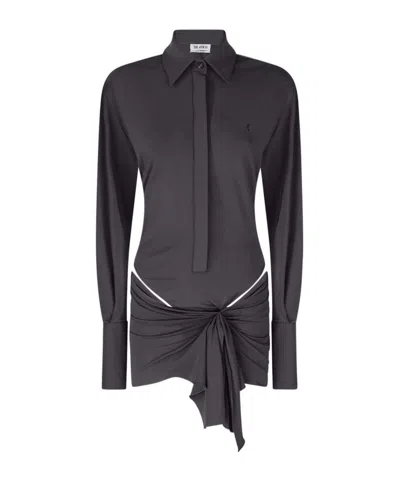 Attico Knitting Mini Shirt Skirts In Black