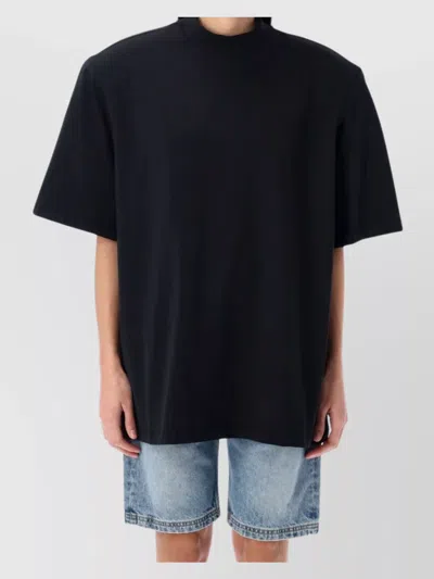 Attico Kylie Mock Neck Oversized Tshirt In Black