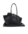Attico La Passeggiata Medium Leather Shoulder Bag In Black