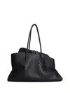 Attico La Passeggiata Leather Shoulder Bag In Black