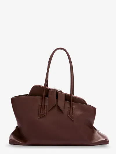 Attico La Passeggiata Leather Shoulder Bag In Brown