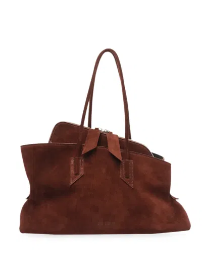Attico La Passeggiata Leather Shoulder Bag In Brown