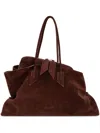 Attico Medium La Passeggiata Suede Tote Bag In Brown