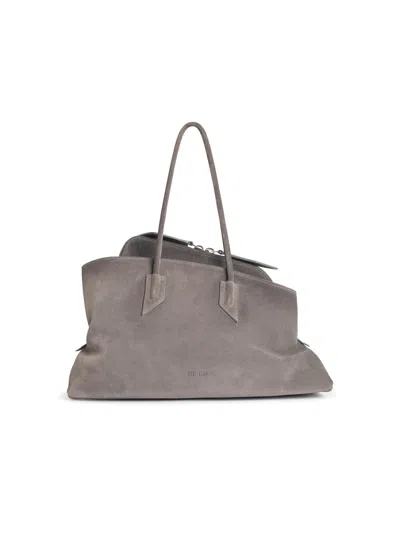 Attico 'la Passeggiata' Medium Bag In Dark Grey Lear