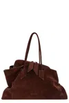 Attico Medium La Passeggiata Suede Tote Bag In Brown