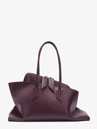 Attico La Passeggiata Medium Leather Shoulder Bag In Red
